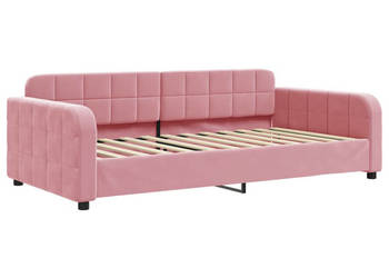 Sofa z materacem do spania różowa aksamit 90x200 cm WM-3196908
