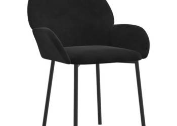 Krzesła stołowe 2 szt. czarne obite aksamitem WM-344769