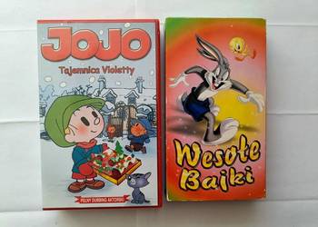 JOJO „Tajemnica Violetty” i  „Wesołe Bajki” z kotem Sylwestrem. Kasety VHS
