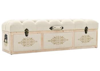 vidaXL Ławka ze schowkiem 110 cm, kremowa,(SKU:339296)