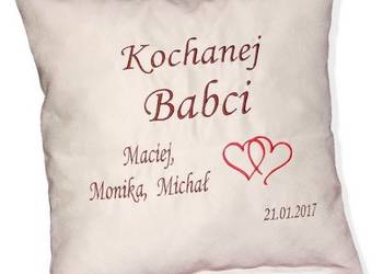 Prezent dla BABCI i DZIADKA Jasiek Poduszka z napisem HAFT