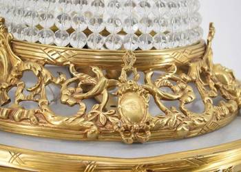 Kryształowy Plafon - Lampa Sufitowa Żyrandol - Okuty Brązem Barok Styl