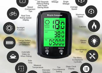 Podświetlany licznik rowerowy.