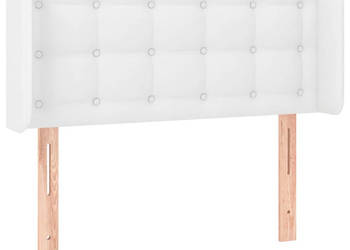 Zagłówek do łóżka z LED biały 83x16x78/88 cm sztuczna skóra WM-3123309