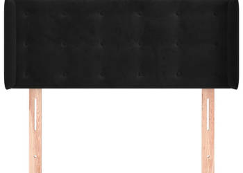 Zagłówek uszak czarny 83x16x78/88 cm aksamit WM-3119234