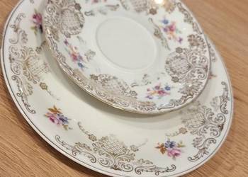 Zestaw porcelana talerz i podstawek