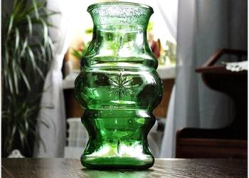 Stary Wazon Polskie Zielone Szkło z lat 70-tych, XX wieku, Vintage PRL
