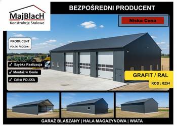 Grafitowy Garaż Blaszany Dwuspadowy – Duża Hala - Magazyn – Maj-BlacH