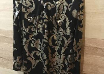 czarna sukienka w złote wzory 38 M sugarfree nowa z metka