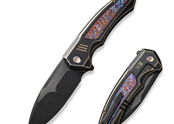 Nóż składany WE Knife Hyperactive Black/Flamed Titanium, Black Stonewashed…