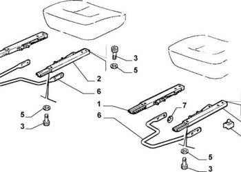 Widełki, dzwignia przsuwania fotela prawego Cinquecento, Seicento, OE 46992