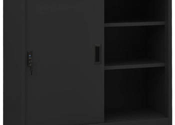 Szafka biurowa z przesuwnymi drzwiami antracytowa 90x40x90 cm WM-335953