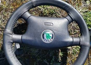 Kierownica skoda Fabia obszyta skóra