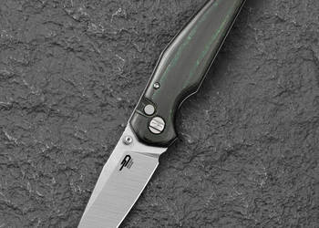 Nóż składany Bestech Snakebird Green Micarta, Stonewashed / Satin 14C28N (…