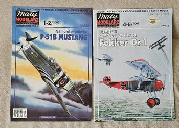 Mały modelarz 2 samoloty P-51B Mustang , Focker Dr.1