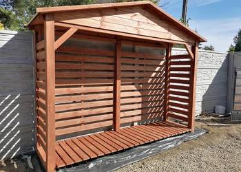 Drewutnia poszerzana 3,14 x0,8m z dachem prostym dwuspadowym