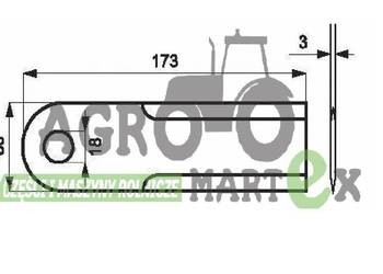 0000600172, 060017 NÓŻ GŁADKI 173x50x3 Ø18 CLAAS
