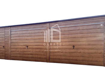 GARAŻ BLASZANY 8m x 6m poziom spad tył 2x Brama uchylna  drzwi  ID200