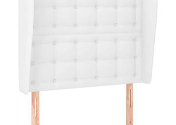 Zagłówek uszak biały 93x23x118/128 cm sztuczna skóra WM-3118035