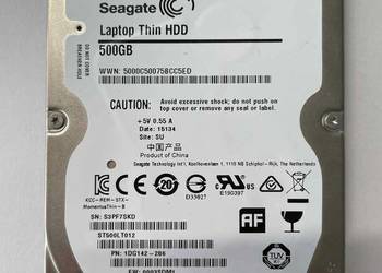 Dysk twardy 2,5' 500 GB Seagate Laptop Thin HDD - stan bardzo dobry
