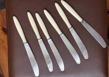 Noże 6 szt z białą rączką produkcji ZSRR
