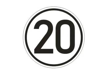Naklejka wlepka - ograniczenie prędkości 20 km/h Zamiennik