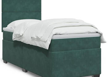 Łóżko kontynentalne z materacem zielone aksamit 80x200 cm WM-3293059