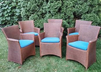 Krzesła do jadalni na taras Lloyd Loom RATTAN 6 szt. Super Jakość