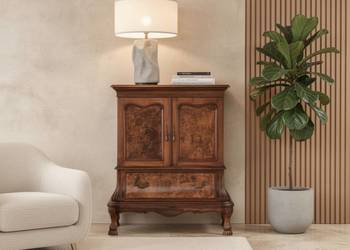 DREWNIANA KOMODA RTV ORZECH styl barokowy FRONTY CZECZOTA szuflada szafka