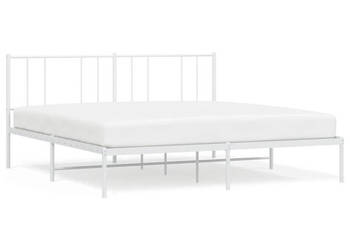 Łóżko Metalowe Białe Rama Łóżka Ze Stelażem Biała 193x203 cm WM-352535