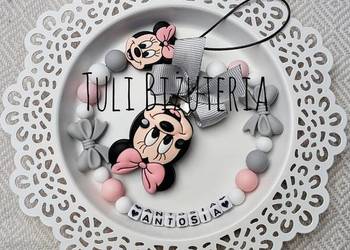 Zawieszka Minnie do smoczka z imieniem dziecka