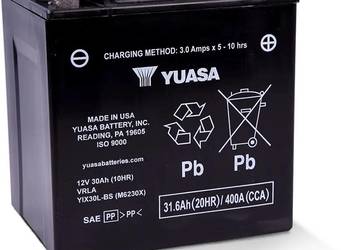 Akumulator motocyklowy 31,6Ah 400A YUASA YIX30L-BS AGM