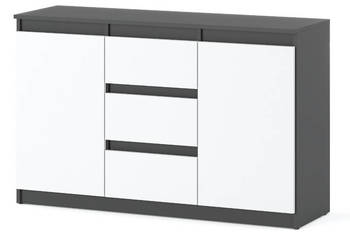 Komoda Pod Telewizor 3 Szuflady 120cm Do Salonu Sypialni Szara Biała Mat