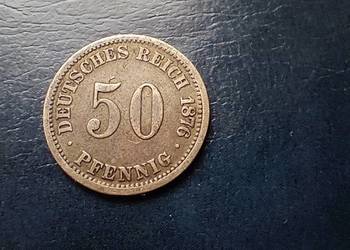 Stare monety 50 fenig 1876 E Niemcy srebro