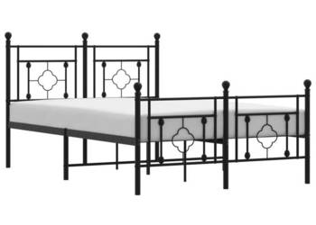 Łóżko Metalowe Czarne Rama Łóżka Ze Stelażem 120x190cm WM-374354