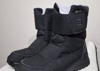 Damskie buty 39 zimowe śniegowce Quechua wodoodporne rzepy czarne membrana