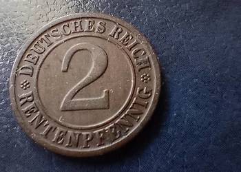 Stare monety 2 rentenpfennig 1924 D Niemcy destrukt