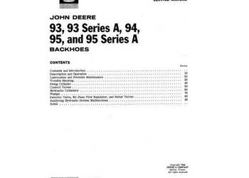 John Deere 93, 94, 95 koparka tylnia katalog części