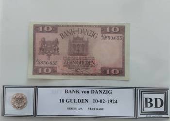 WOLNE MIASTO GDAŃSK 10 gulden 1924 seria A/A BANK von DANZIG