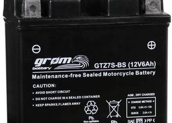 Akumulator motocyklowy 12V 6Ah 120A GROM GTZ7S-BS YTZ7S-BS