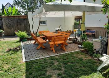 Meble ogrodowe z litego drewna ławki Stół stoły meble ogrodowe ławka z drew