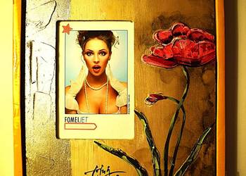 Ramka na zdjęcie, drewniana ,ręcznie malowane i wykonane zdobienia