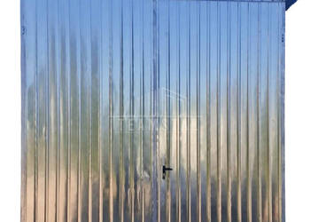 Garaż blaszany 3x12m brama dwuskrzydłowa drzwi okno dach TS1179