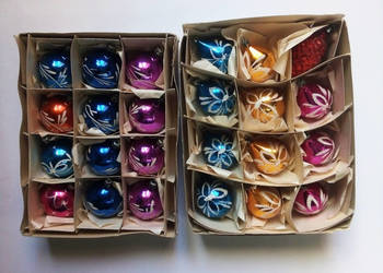 zestaw starych bombek vintage PRL