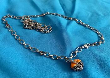 nowy unikatowy naszyjnik łańcuch Swarovski z wisiorkiem charms dynia