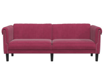 Sofa 3-osobowa winna czerwień tapicerowana aksamitem WM-372589