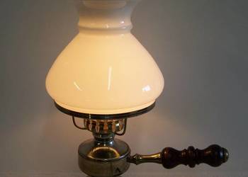 Lampa stołowa - nocna w stylu retro – szkło mleczne, elektryczna