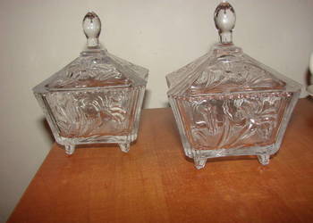 mała szklana cukiernica 2 szt