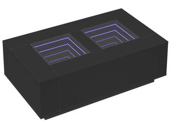 Stolik kawowy z LED Infinity czarny 116x69x40 cm WM-3284057