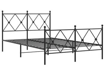Metalowa rama łóżka z wezgłowiem i zanóżkiem czarna 120x200cm WM-376518